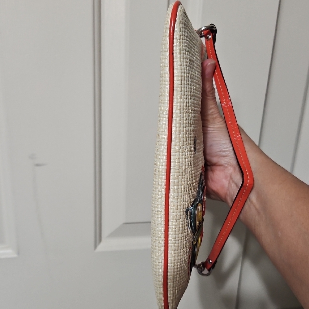 Coach EUC Multicolor Butterfly Clutch Straw. Rare - Picture 8 of 11